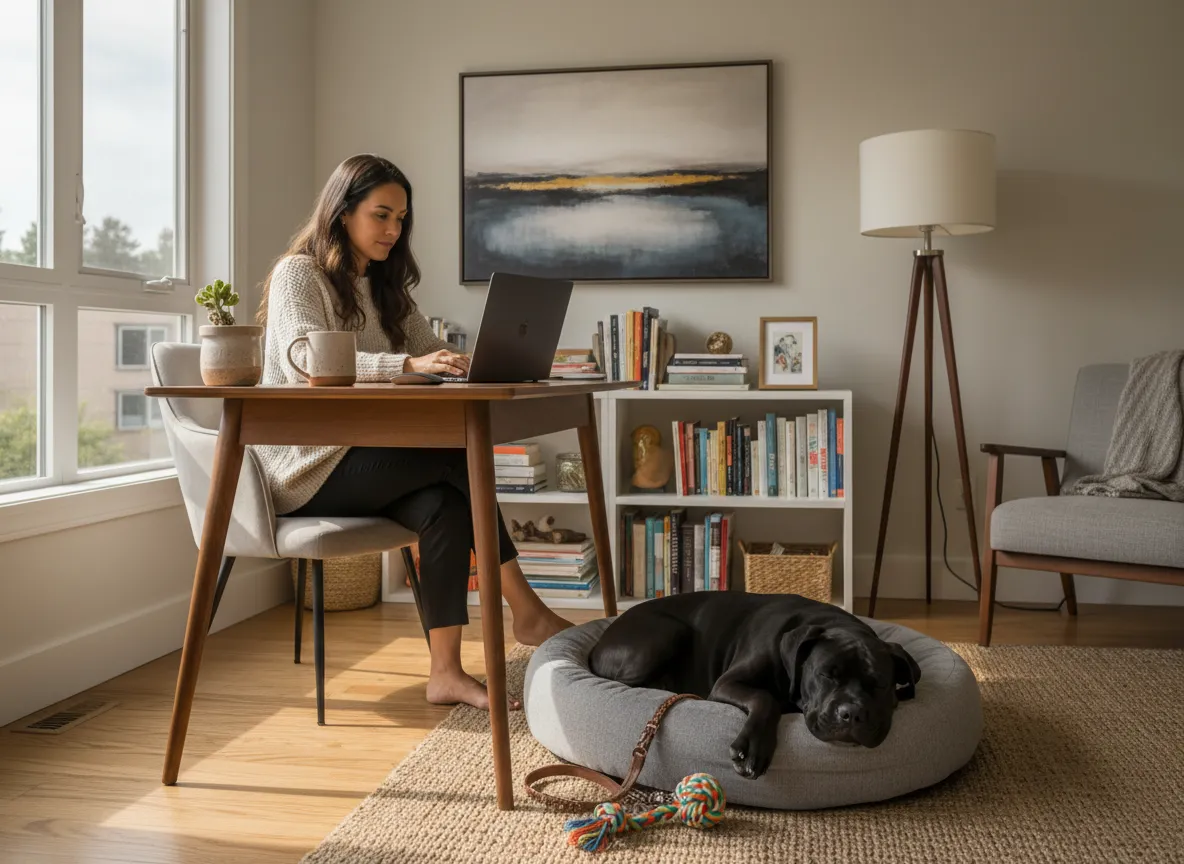 Balansering av fulltidsjobb og valpeomsorg for alenefolk