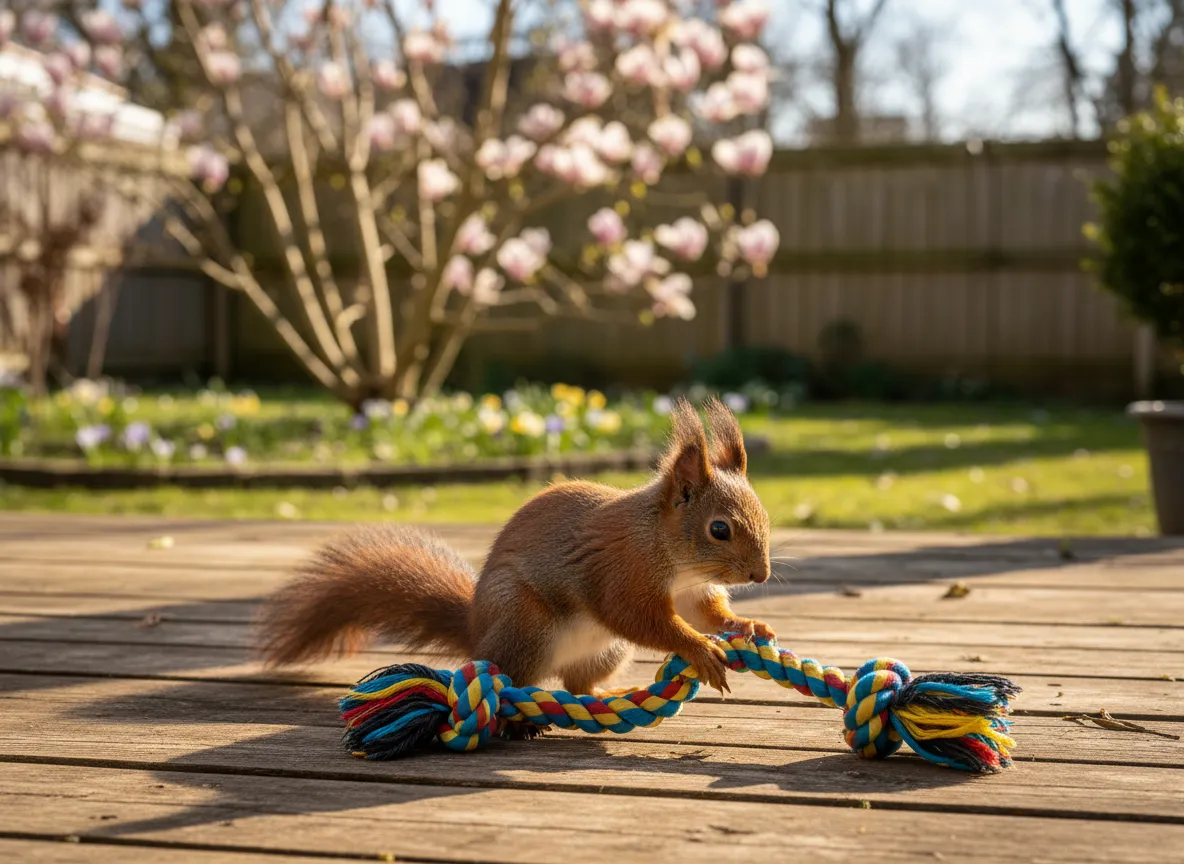 Ekornoverraskelse: Når en Hundeleke Får en Ny Lekekamerat