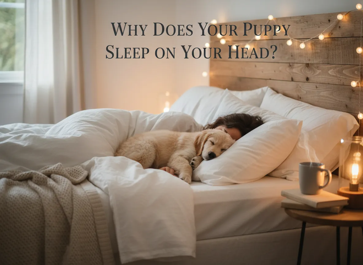 Hvorfor sover valpen din på hodet ditt? Forstå og håndter denne atferden